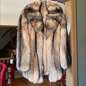 Like new/Genuine FOX FUR short swing jacket/M